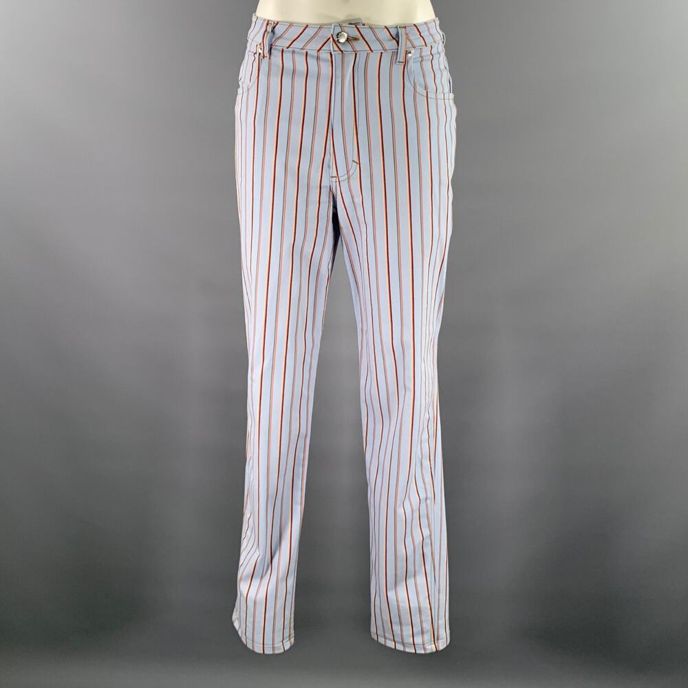 ECKHAUS LATTA Size 30 Light Blue Cotton Blend Stripe Pants